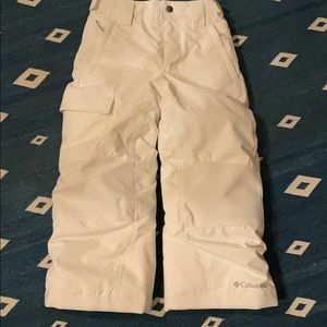 Kids white Columbia Bugaboo snow pant